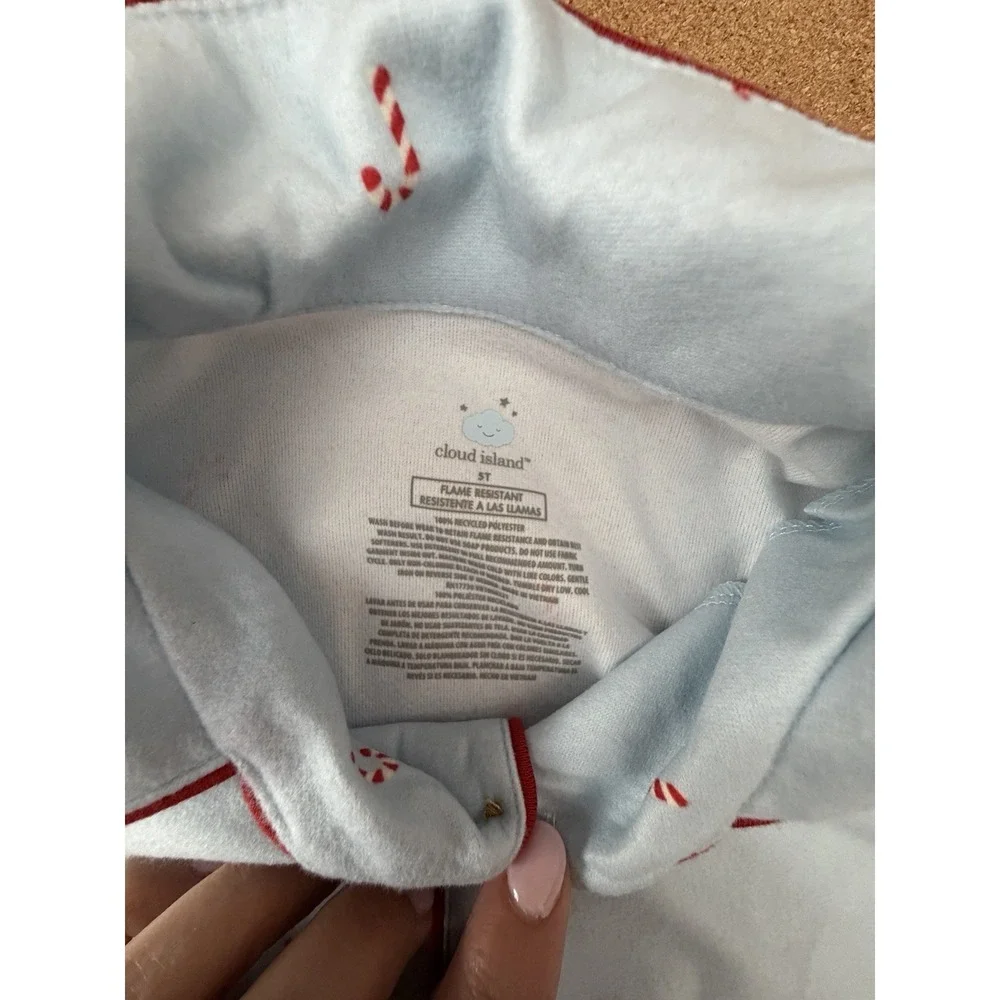 Cloud‎ Island Pajamas 5T Red Candy Cane Snug Fit 2pc Set Button NWT